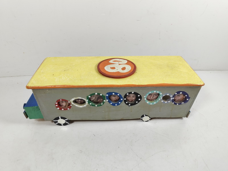 autobus portarretratos familia manualidad infantil madera 14x48.5x15 1u